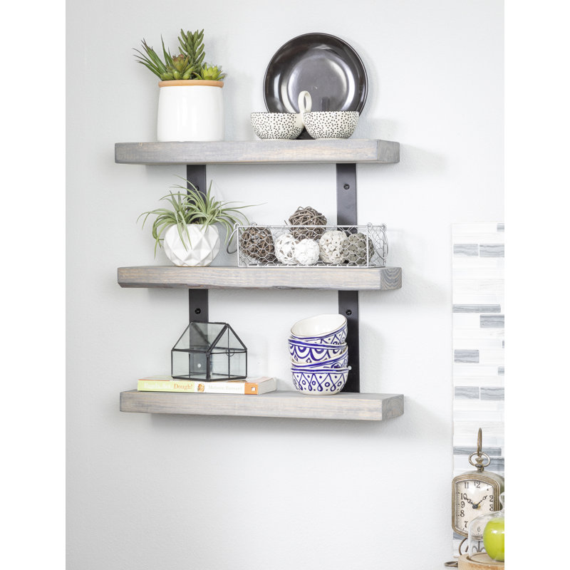 Birch Lane Serene 3 Piece Pine Solid Wood Tiered Shelf & Reviews